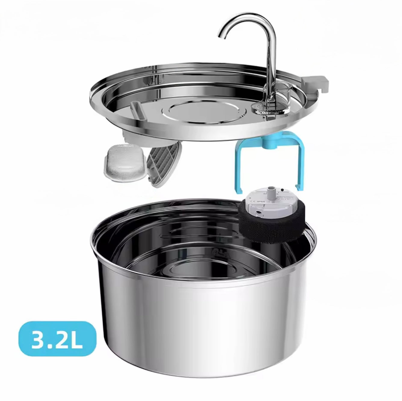 Edelstahl Katzen-Trinkbrunnen (3 L) – leise, hygienisch & langlebig