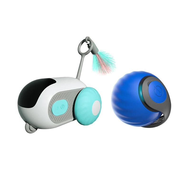 Smart Interactive Cat Toy Car Auto-Running Pet Vehicle with Obstacle Detection Durable for Indoor Cats Play