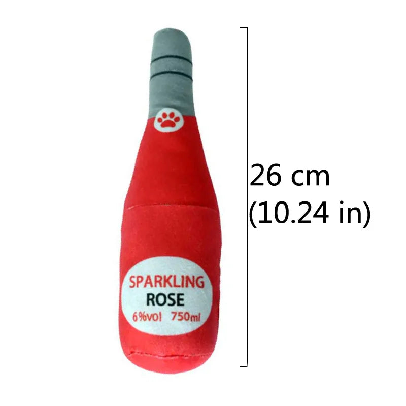 Funny Plush Dog Toys Beer Bottle Shaped Small Large Dogs Squeak Sound Clean Teeth Chew Toy Pets Interactive Playing Supplies