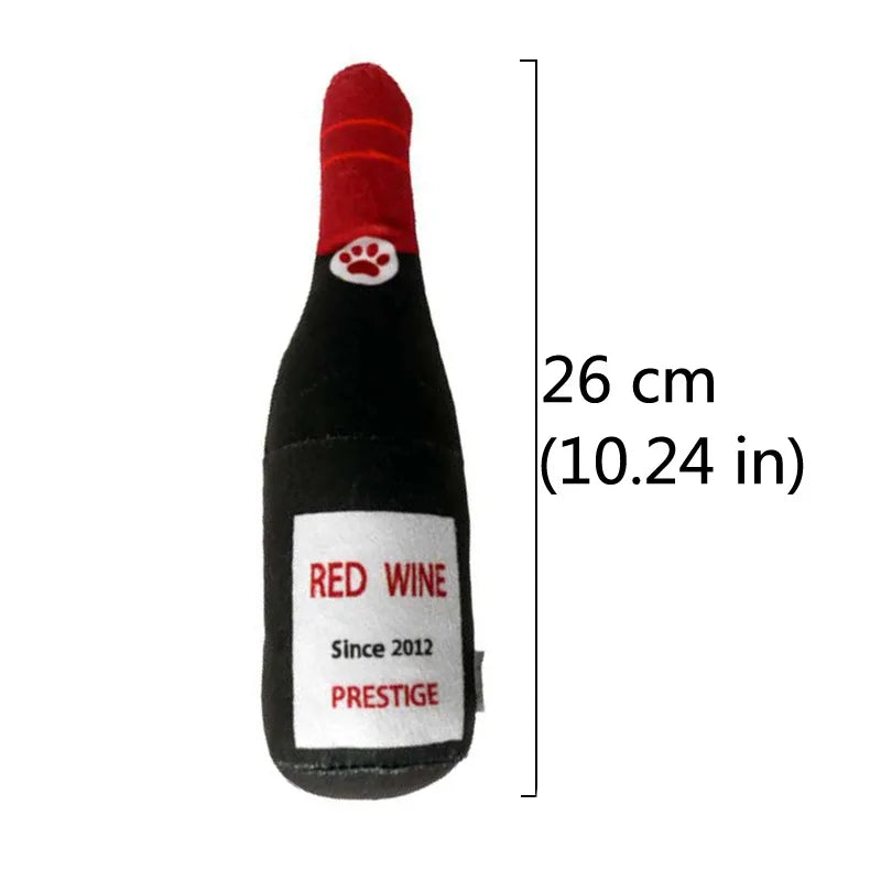 Funny Plush Dog Toys Beer Bottle Shaped Small Large Dogs Squeak Sound Clean Teeth Chew Toy Pets Interactive Playing Supplies