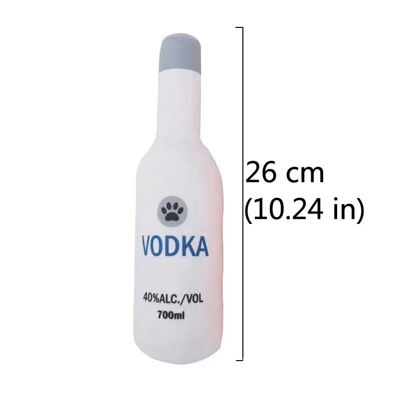 Funny Plush Dog Toys Beer Bottle Shaped Small Large Dogs Squeak Sound Clean Teeth Chew Toy Pets Interactive Playing Supplies