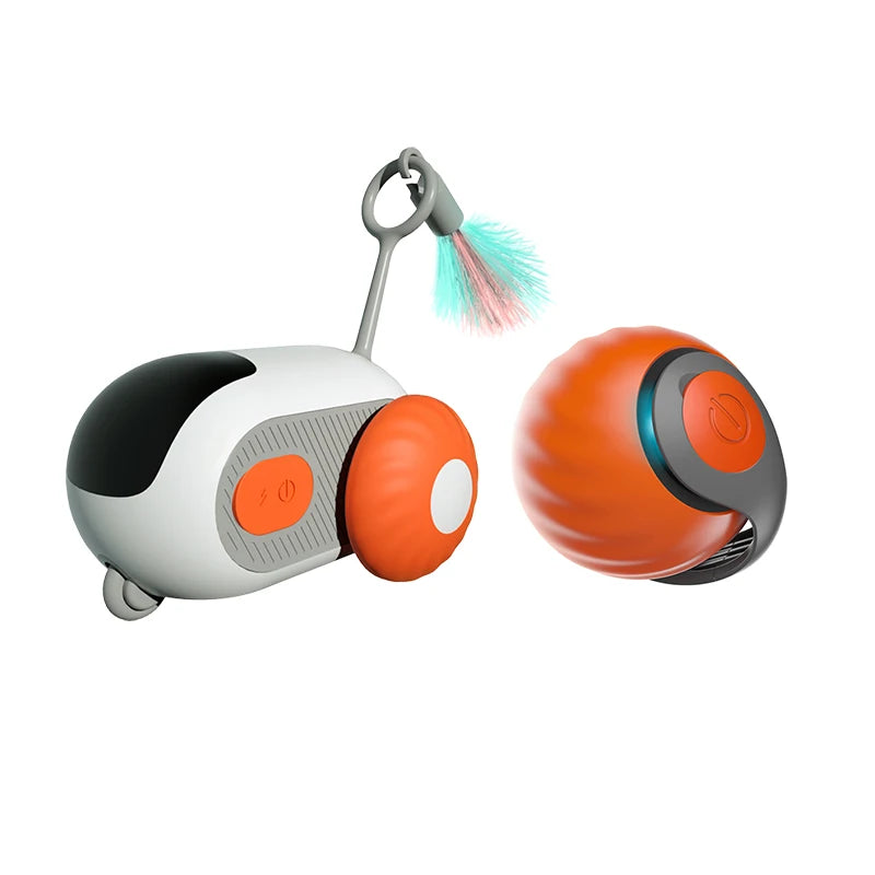 Smart Interactive Cat Toy Car Auto-Running Pet Vehicle with Obstacle Detection Durable for Indoor Cats Play