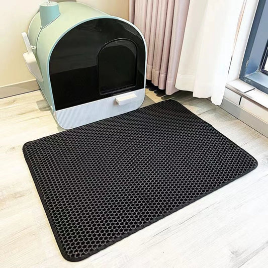 Double Layer Cat Litter Mat with Waterproof Non-Slip Washable Pet Litter Box Mat Sand Trapper Clean Pad Durable Bed Mat